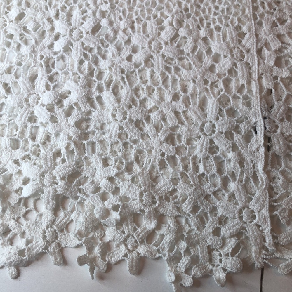 AMANDA BLU White Lace 3/5 Sleeve Top w Cami women’s large - Picture 8 of 17